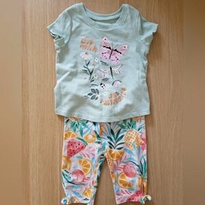 BABY Kohl's tee + capri bundle 12 mos